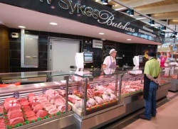Shown here are the new stalls in Leicester market with cold stores and chill...