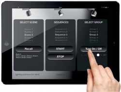 Lighting scenes can be created and called up by touch. Similarly the user can...
