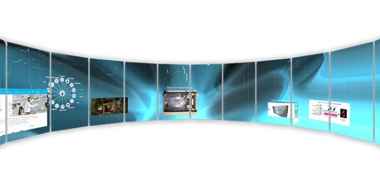 Photo: The world’s first curved, multi-user interactive wall...