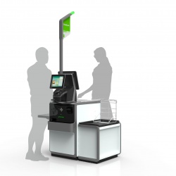 Thumbnail-Photo: Self-checkout system with flexible, convertible design...