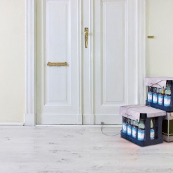 Photo: When your front door guards the beer crates