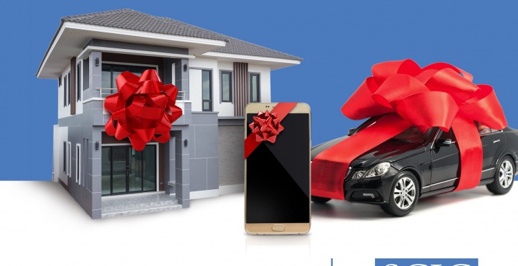 house, smartphone and car are presents