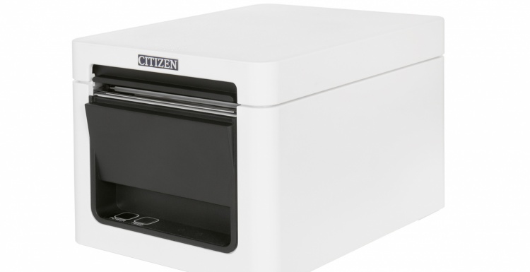 Photo: Printer with white housing for the Point of Sale; copyright: Citizen...