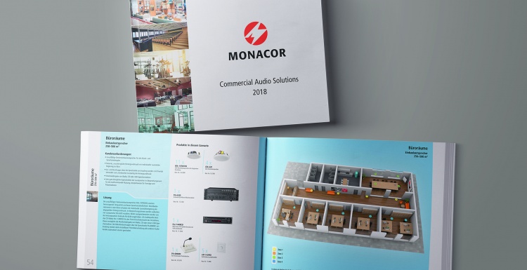 Photo: Cover and open version of a Monacor brochure; copyright: Monacor...