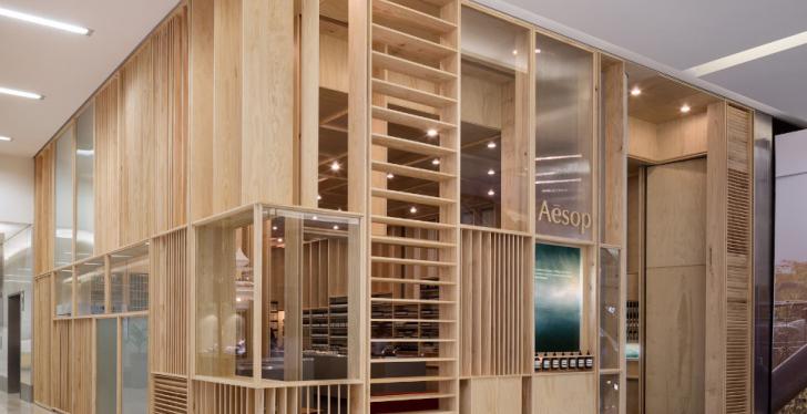 Aesop Bondi Junction Signature Store made of wood