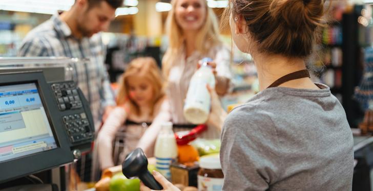 cashier at a grocery store