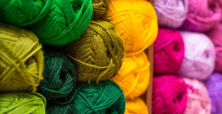Ball of wool in different colours