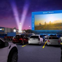 Thumbnail-Photo: Walmart brings the big screen to its parking lots...