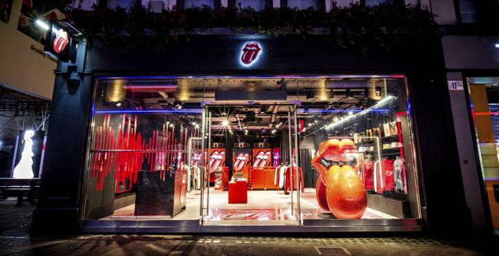 The facade and entrance area of the Rolling Stone flagship store in London...