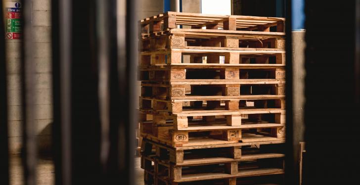 Pile of euro pallets