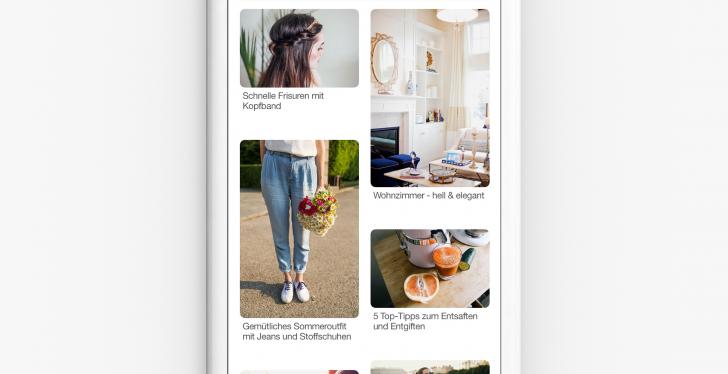 Screenshot of a Pinterest news feed