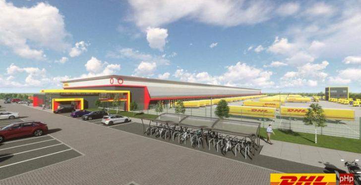 Animated image of a DHL storage facility