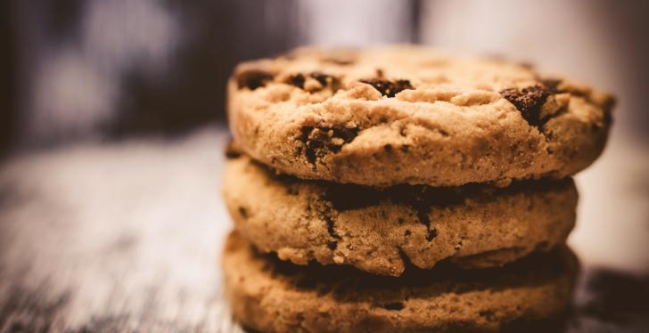 Three cookies on a table