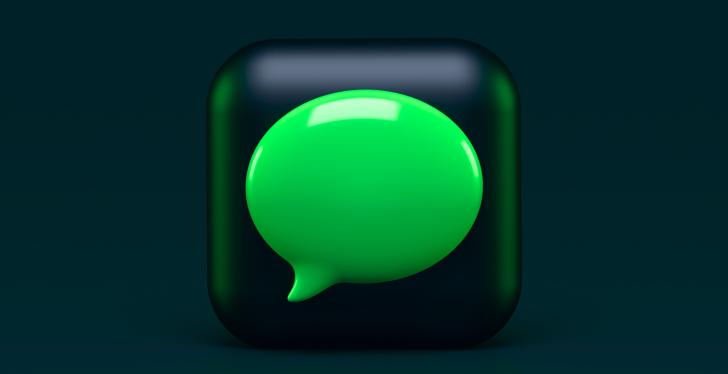 A green speech bubble