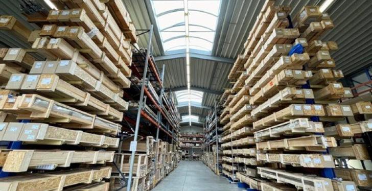 Shelves in a storage room