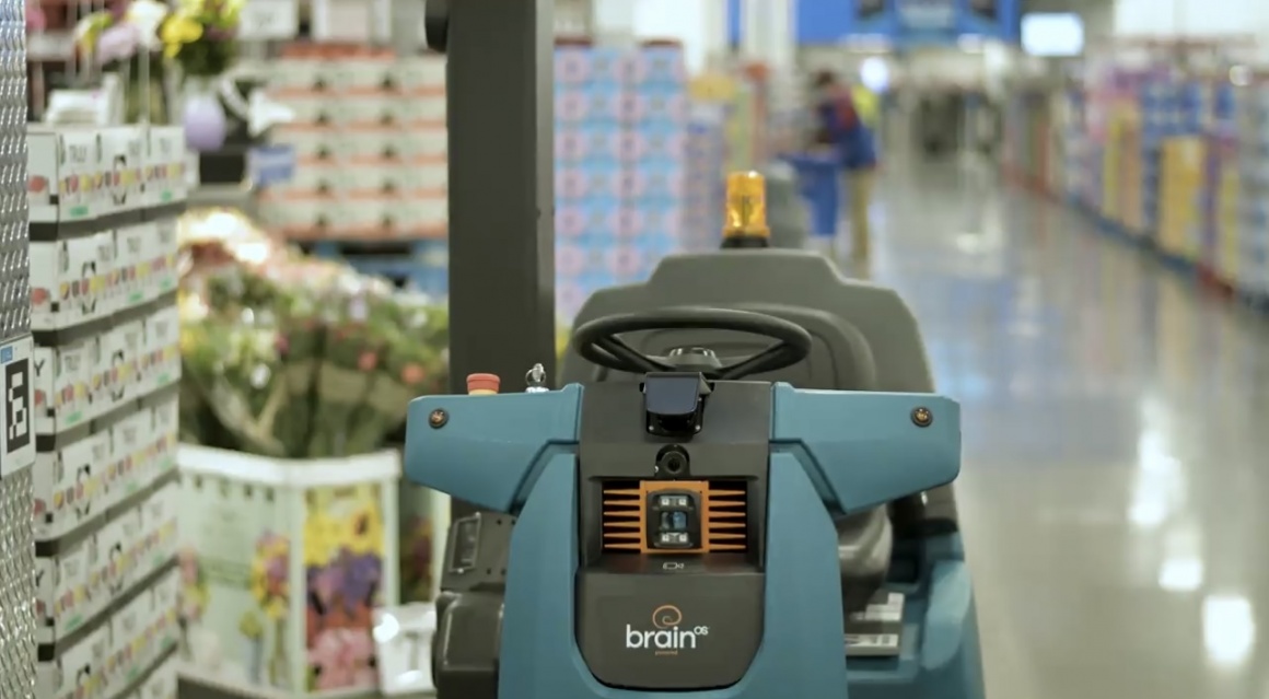 Inventory robot drives through store
