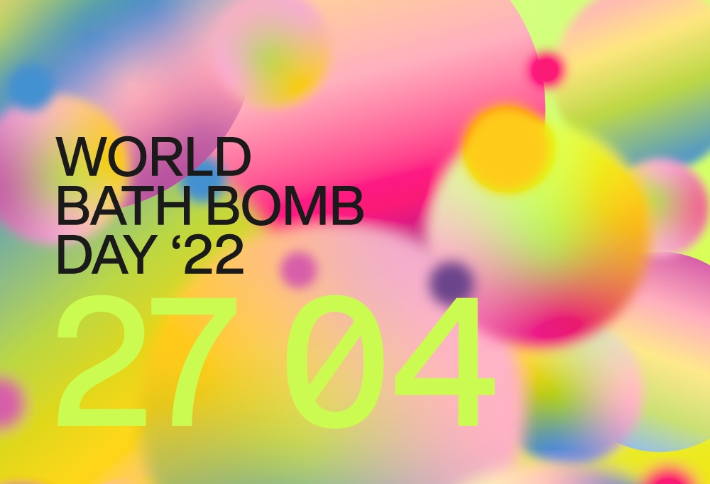A graphic for the World Bath Bomb Day on 27.04.2022...