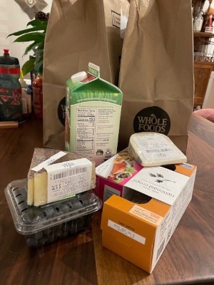 Various sealed foods on a table