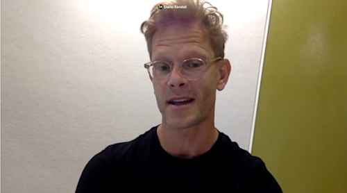 A screenshot of David Randall talking during the retail salsa webtalk...