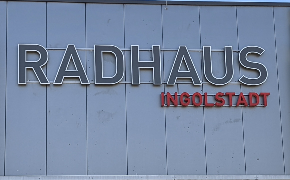 Radhaus Ingolstadt is written in large letters on a storefront...
