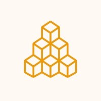 A pyramid of stacked cubes