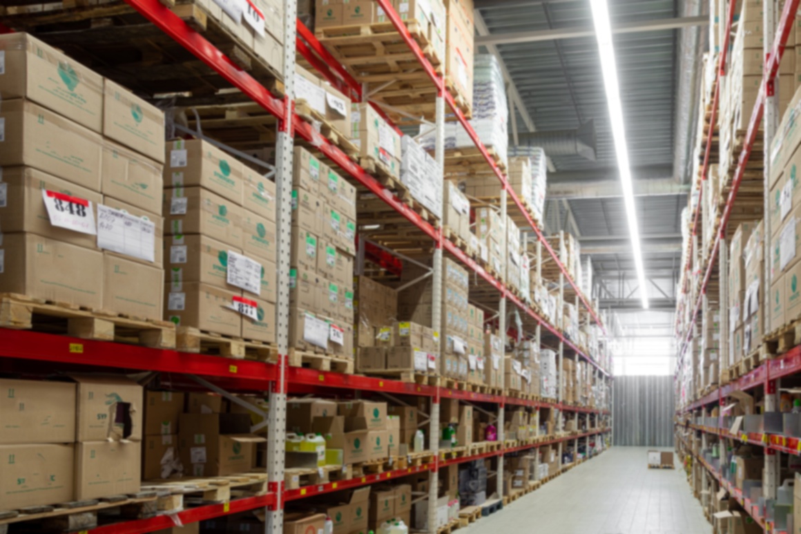 A warehouse with full shelves