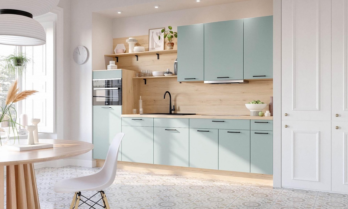 A bright kitchen.