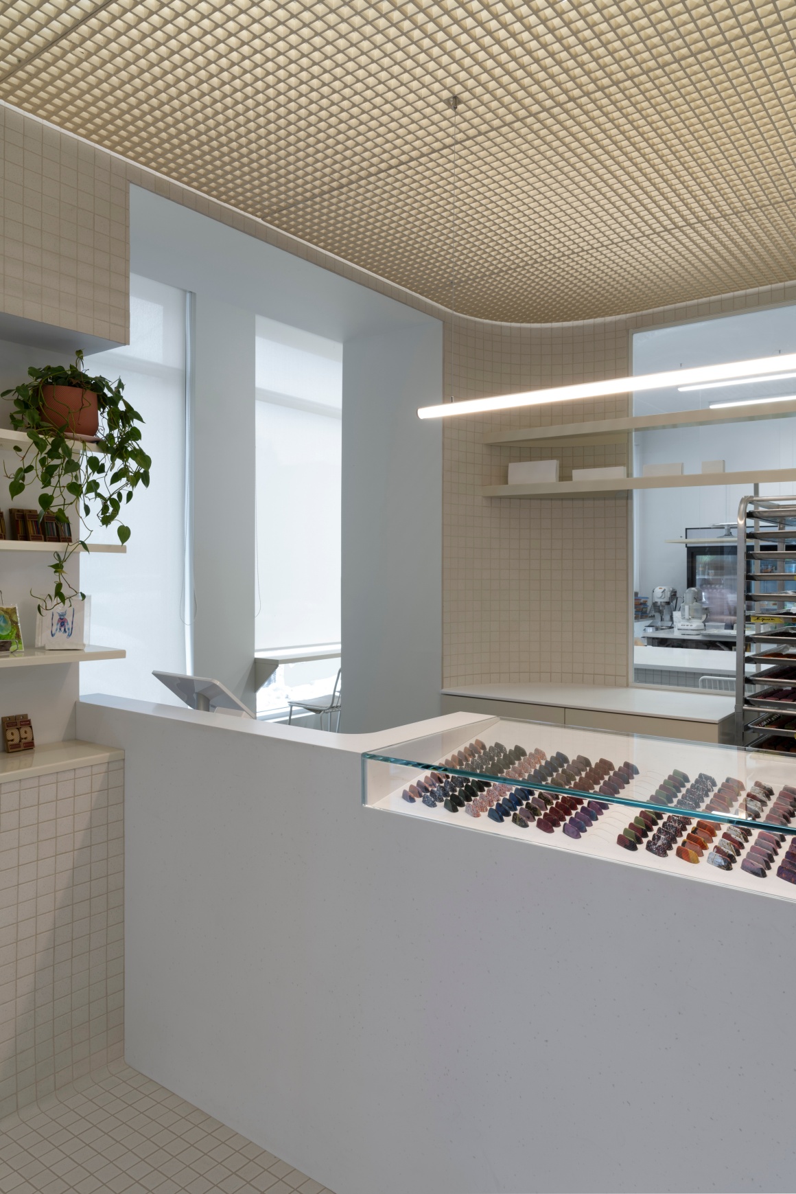 Counter of the patisserie.