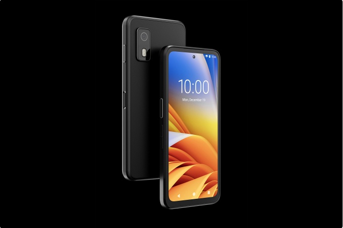 Smartphone on a black background
