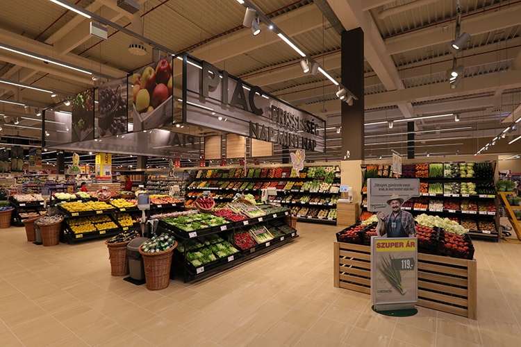 Modernised fruit and vegetable department in Interspar Zalaegerszeg....