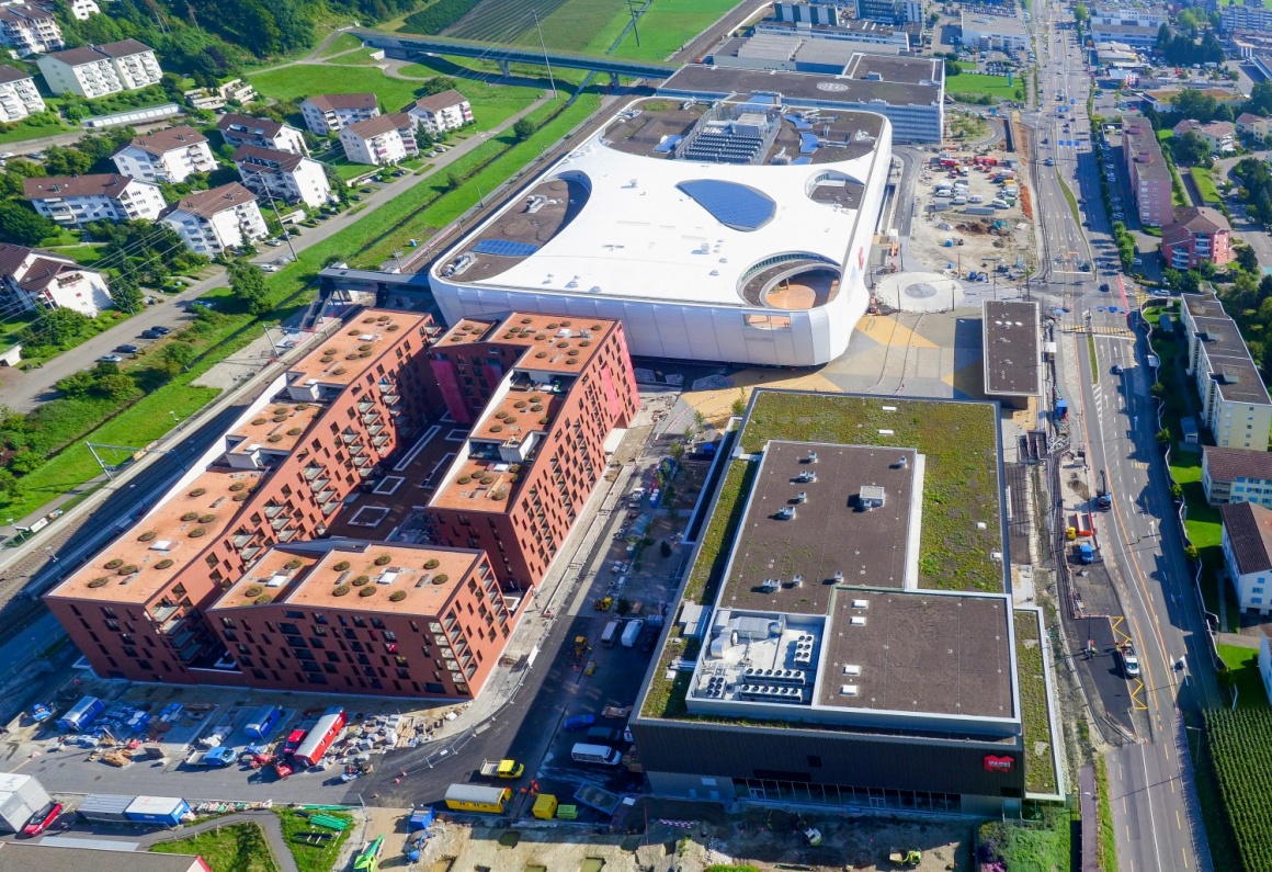 Photo: Bird’s eye view of the Mall of Switzerland; copyright: FREO Group...