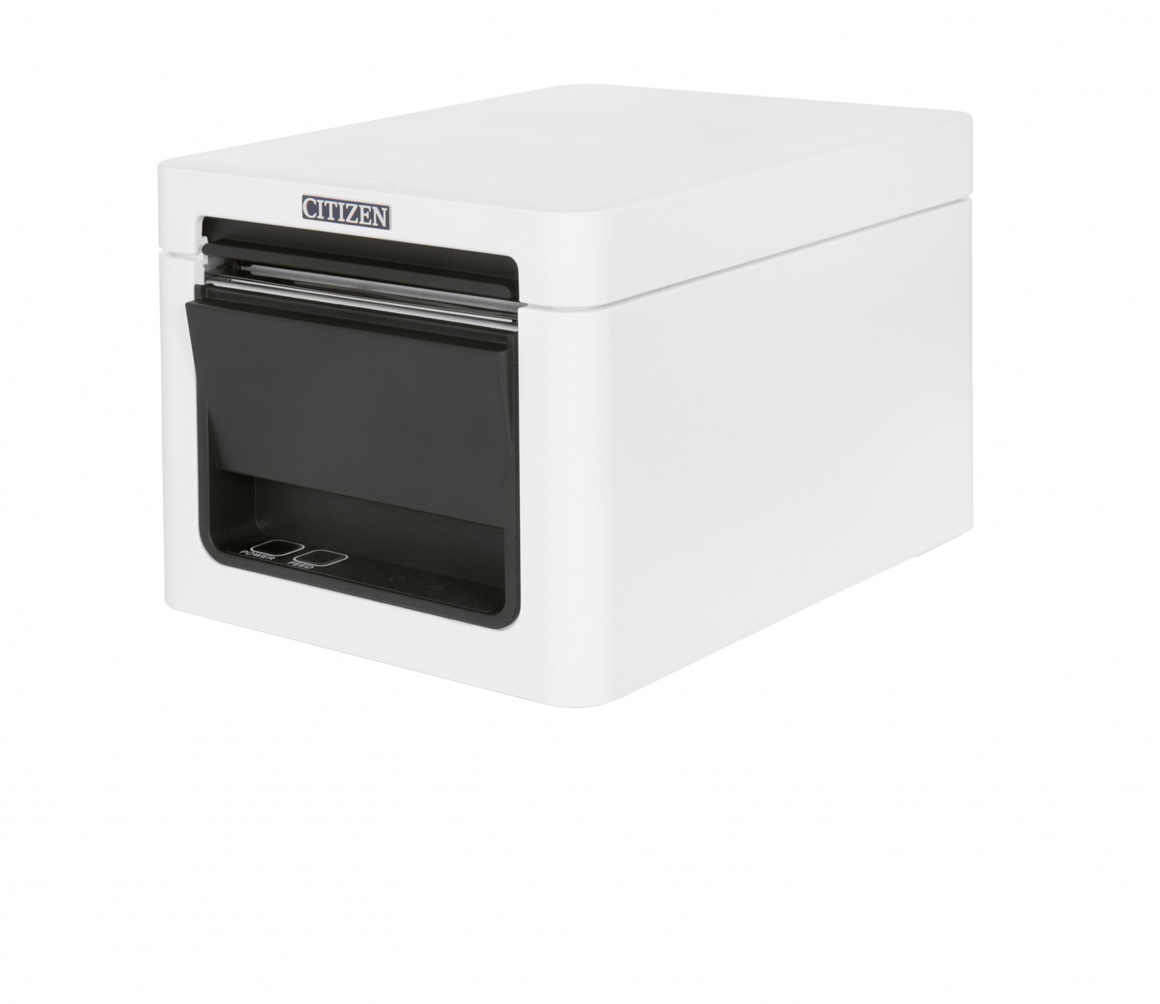 Photo: Printer with white housing for the Point of Sale; copyright: Citizen...