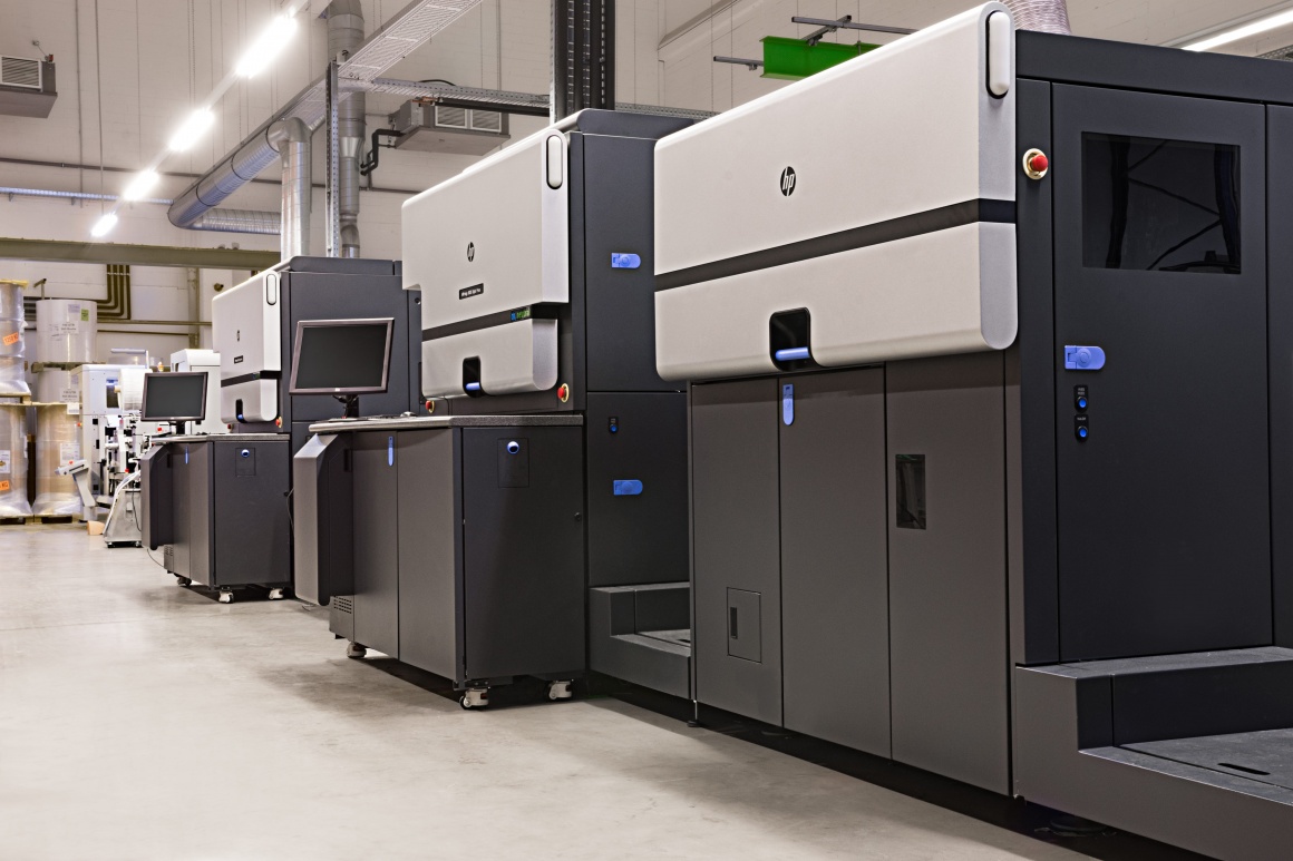 Photo: HP digital printing machine at the location in Bochum; copyright: Bizerba...
