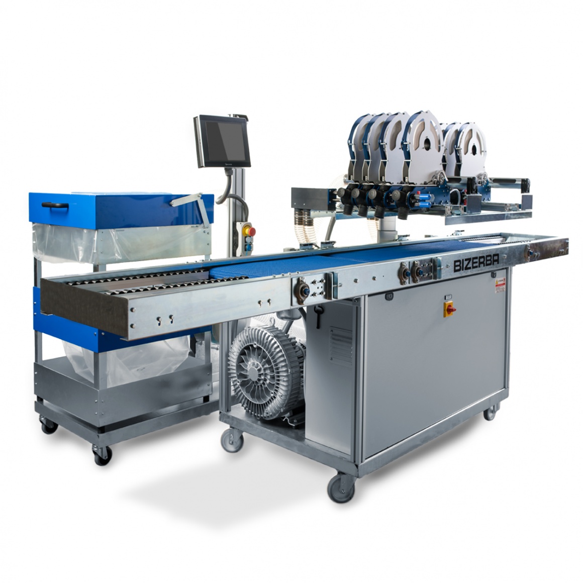 The LDI 20 labeler can be used to apply labels to loose fruit...