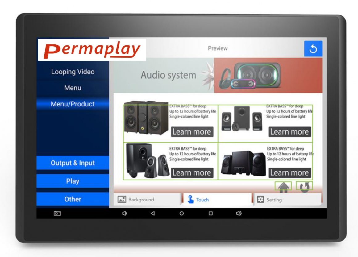 POS TOUCH software selection screen; copyright: Permaplay Media Solutions GmbH...