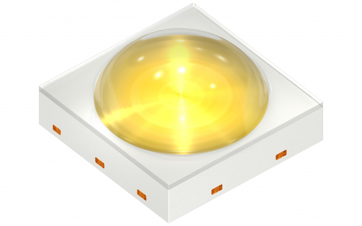 The new LED from Osram - yellow light, white square housing...