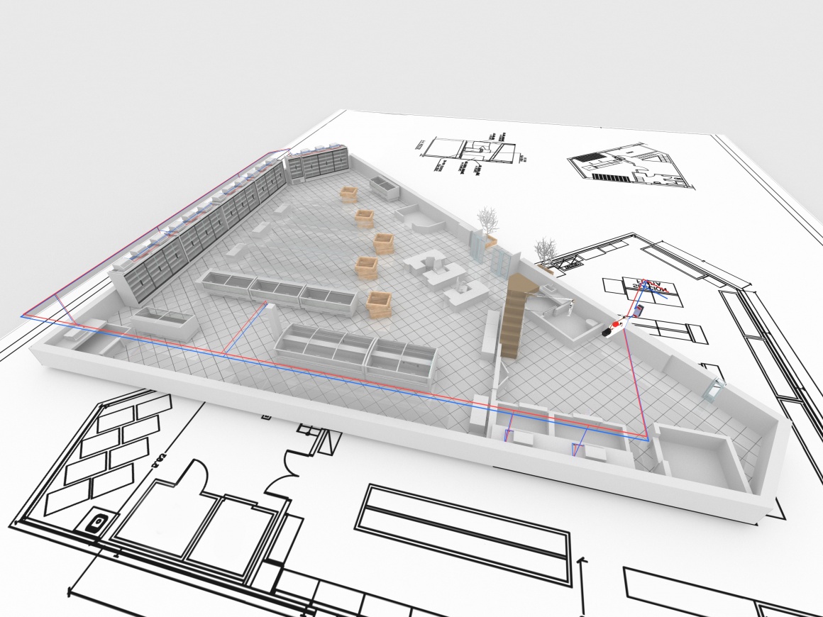 Construction plan with refrigeration systems