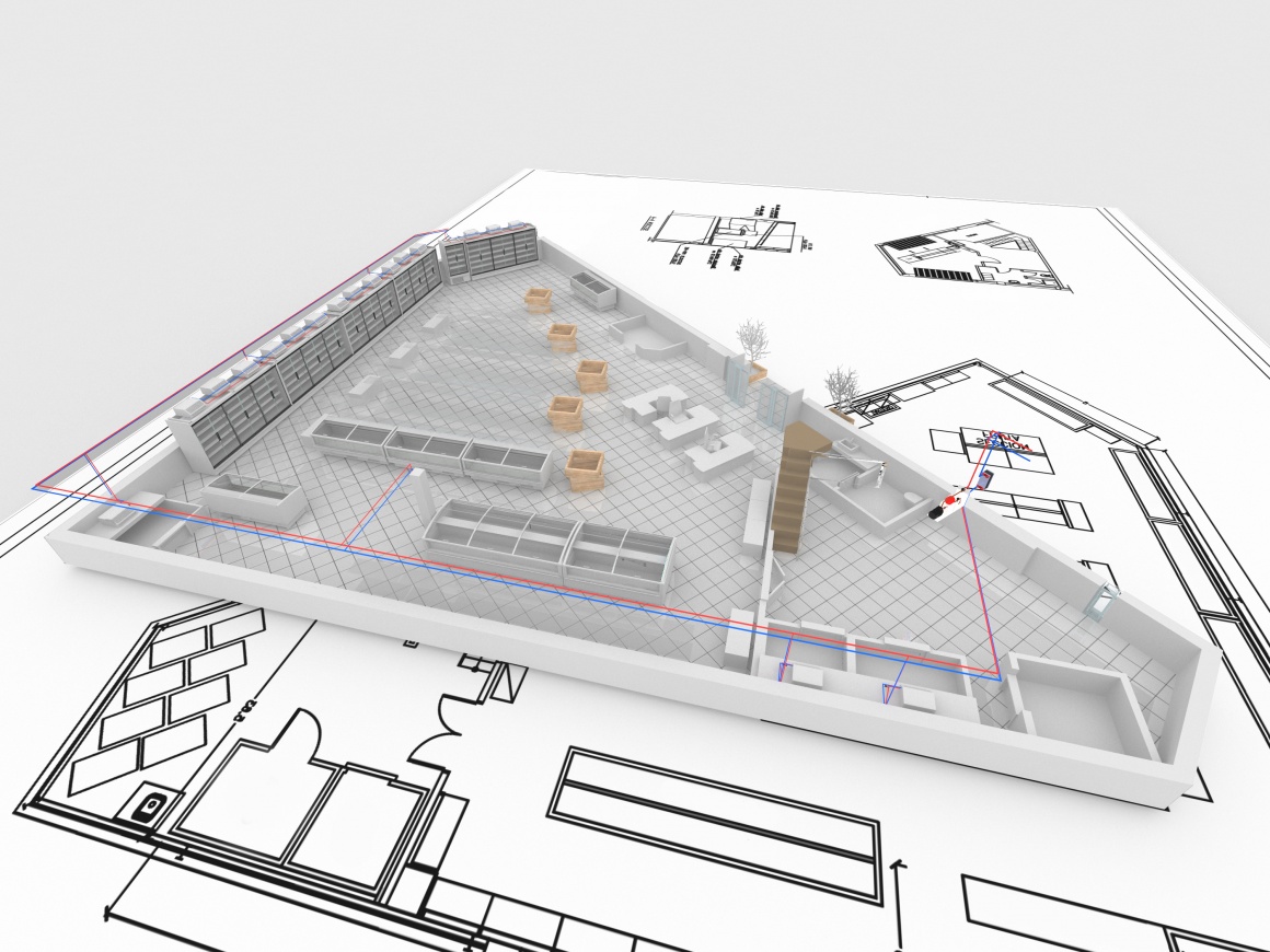 Construction plan with refrigeration systems