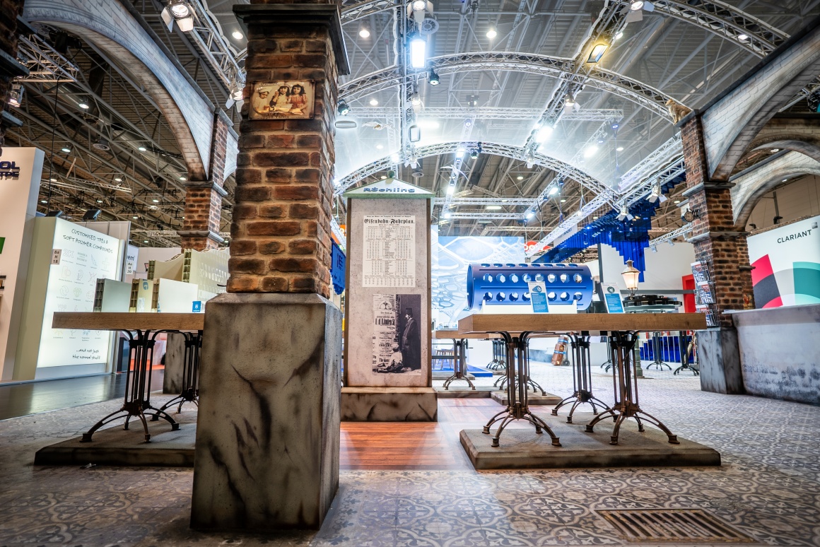 A printed floor in an exhibition hall