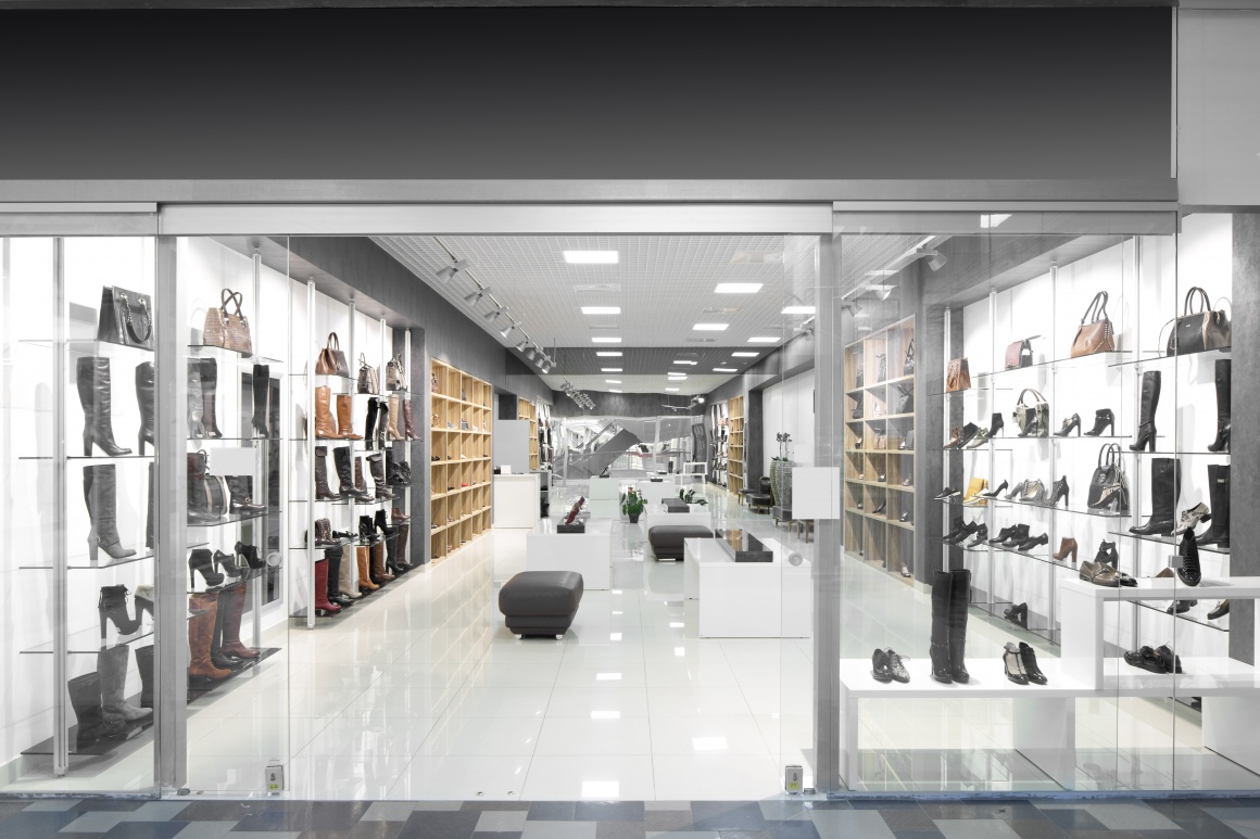 View into a shoe shop