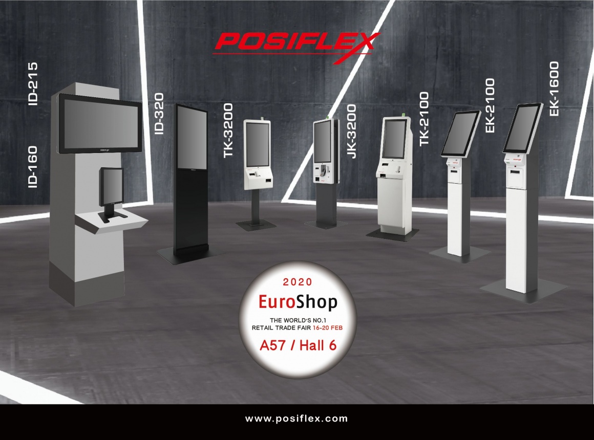 A graphic with several self-service kiosk pillars and technical information...