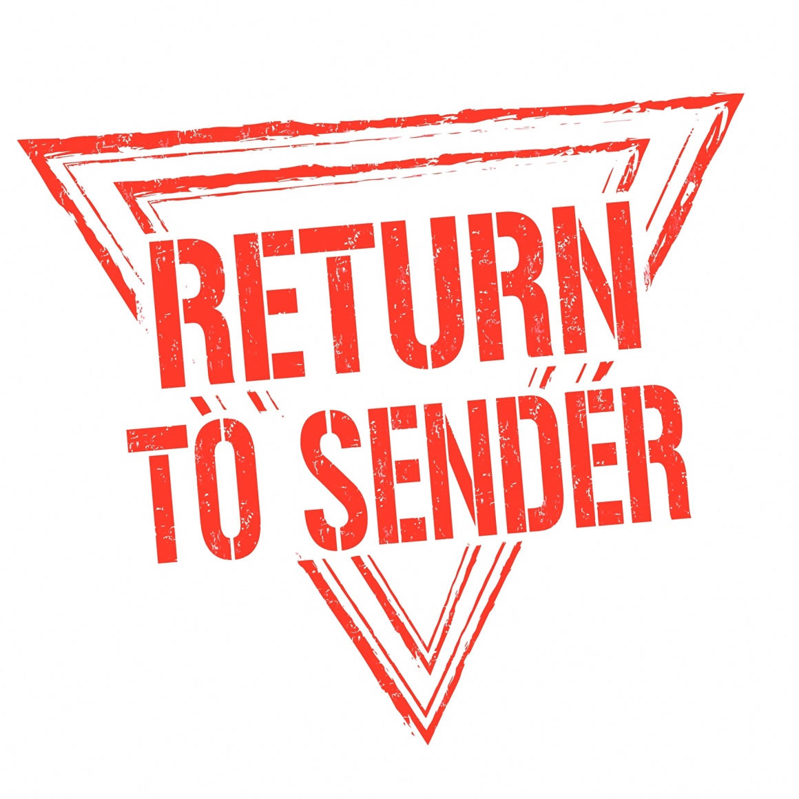 Red sign saying return to sender; copyright: PantherMedia/roxanabalint...