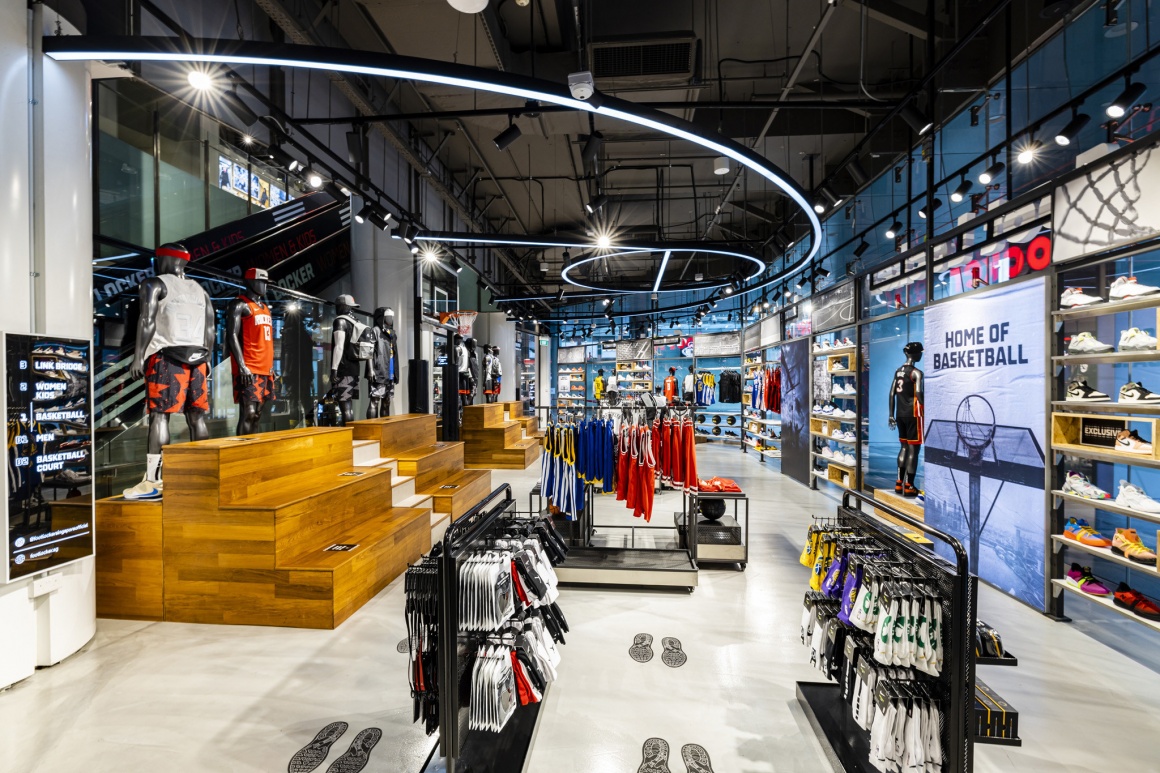 The inside of a foot locker sneaker store