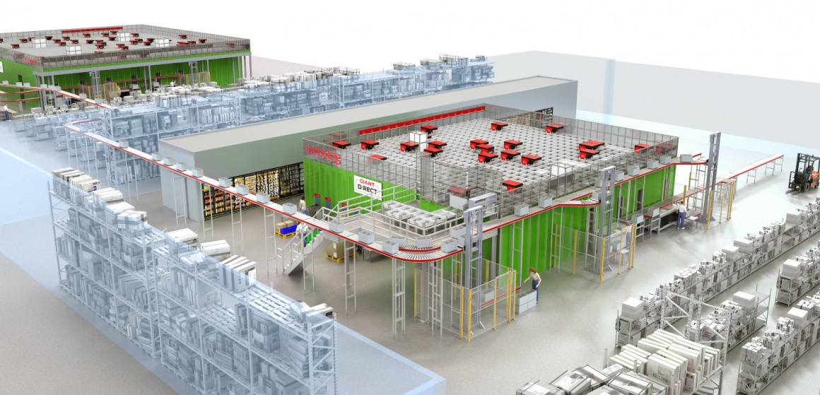 Rendering of a logistics fulfillment station; copyright: Ahold Delhaize USA...