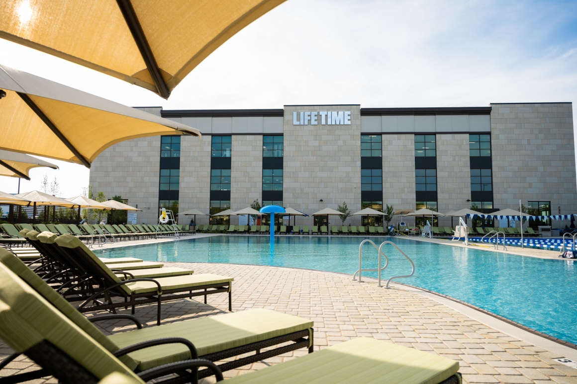 Pool Deck next to the Life Time Shopping Center