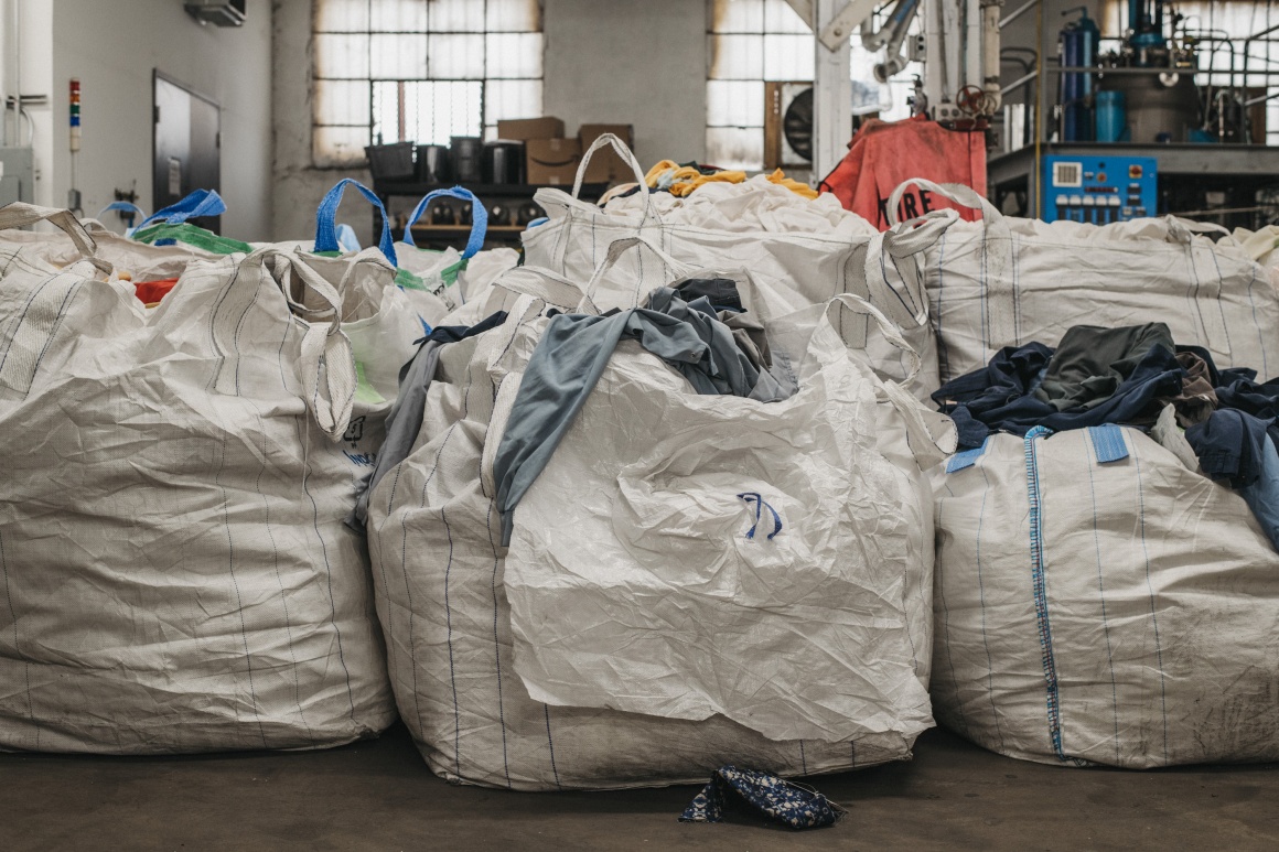 Bags filled with old clothing