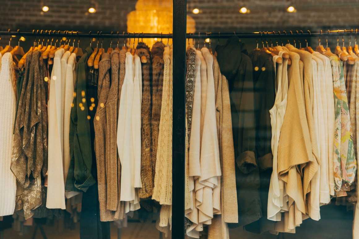 shop window with clothing