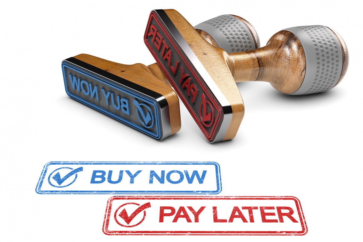two stamps with Buy now and Pay later inscription